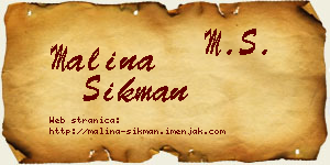 Malina Šikman vizit kartica